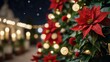 © Volgastudio - Christmas in Mexico, festive atmosphere vibrant Poinsettia decorations twinkling lights and traditional Mexican elements