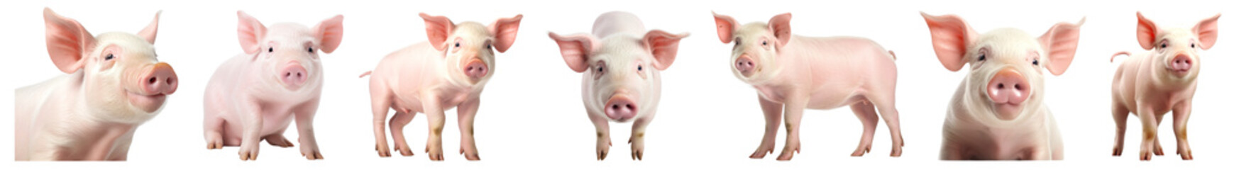 Poster - Pig png cut out element set