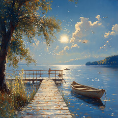 lake on canvas