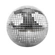 © Pixel Town - Silver disco mirror ball isolated white background