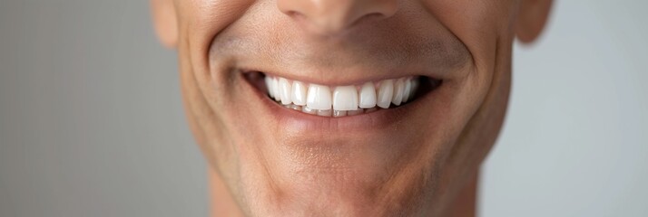 Wall Mural - A man with a big smile on his face. His teeth are white and he is showing them off