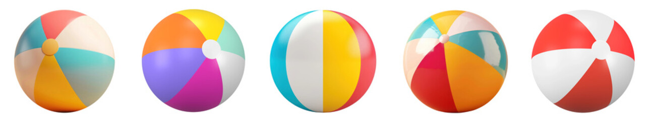 3D summer png cut out element set