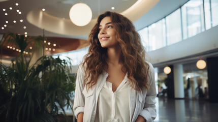 Poster - young beautiful stylish woman in modern cloth