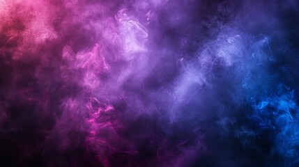 Poster - Black dark deep purple violet blue pink magenta fuchsia sky Storm rain cloud Fog smoke mist steam Gloomy night dramatic ominous sky Fantasy universe mystic Or spooky evil nightmare hor : Generative AI