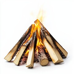 A campfire is isolated, clipped path, cut out, in PNG format