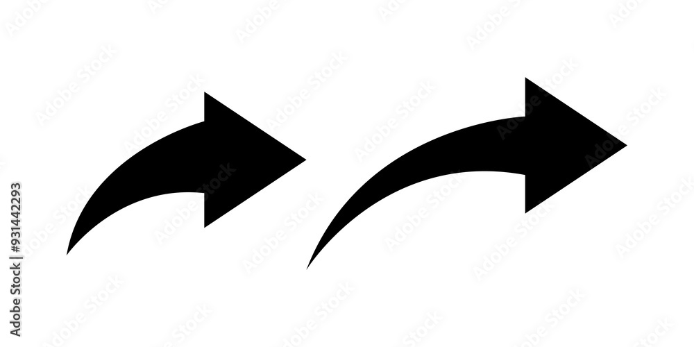 curved arrow png, black curved arrow icon ioslated on transparent background