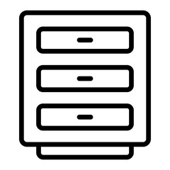 Wall Mural - Filing Cabinet Vector Line Icon