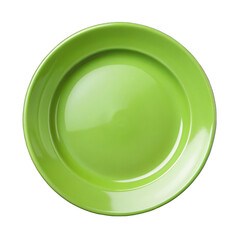 A green plate on transparent background