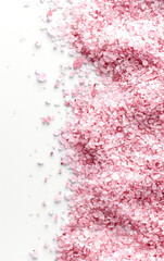 Sticker - Pink bath salt on white background