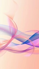 Wall Mural - Abstract Pastel Pink, Blue, and Lilac Waves Flowing Seamlessly. Modern Graphic Design Art Element.