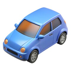 car cartoon 3d render, isolated on background