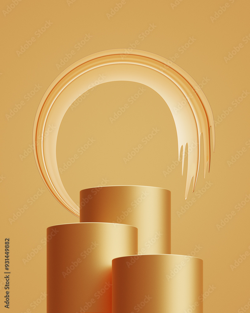 Luxury product display gold podium background mockup stage platform ...
