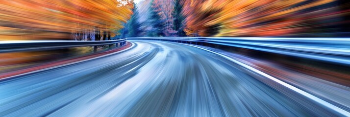 Poster - Motion-blurred roadway