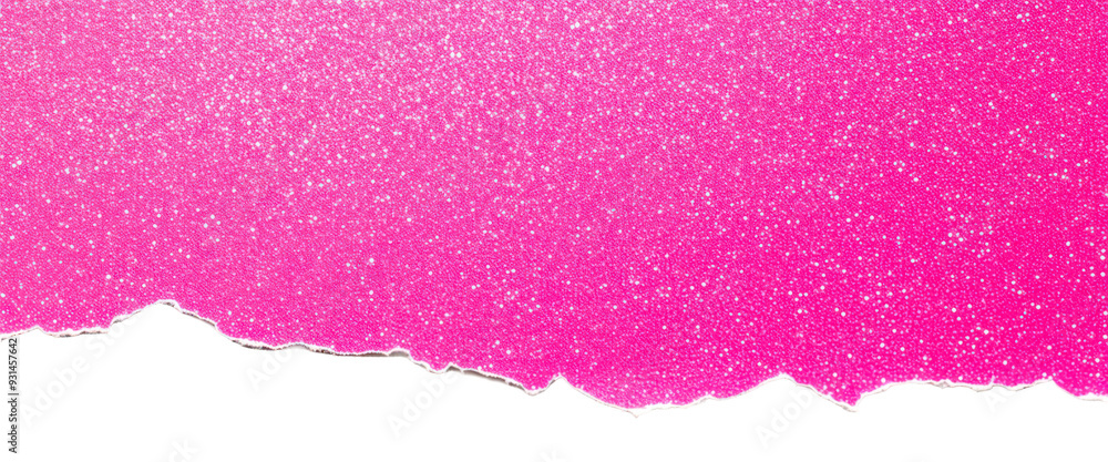 Pink Edge Render Pink glitter texture with torn edge isolate on transparent background ...