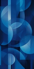 Futuristic abstract blue background with curves, circles, and geometric patterns, bright light, and gradient texture.