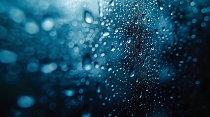 Aufkleber - Water drops on the window natural background closeup of photo : Generative AI