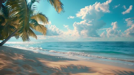 Aufkleber - Beautiful  beach background Natural landscape with empty tropical beach : Generative AI