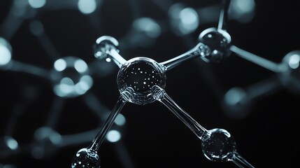 Wall Mural - close-up of a molecular model, abstract and scientific.