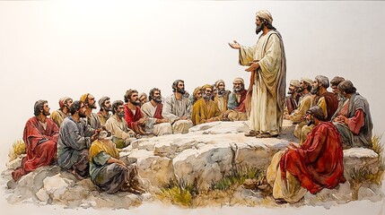 Jesus Preaching to a Crowd of Disciples.