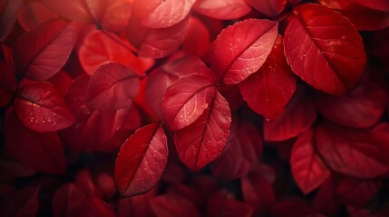 Leinwandbilder - defocused red leaves perfect autumn background : Generative AI