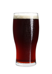 Sticker - Glass of dark beer isolated on white