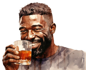 Poster - PNG Portrait drinking adult glass.