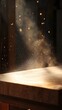 © PondLord - A process shot of sanding a piece of furniture, with dust particles illuminated in soft natural light