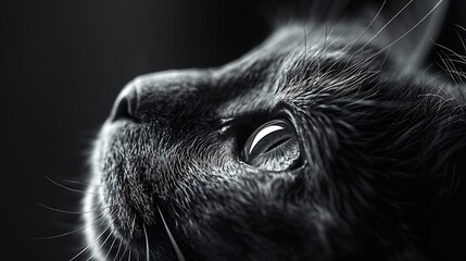 cat dark black and white eyes : generative ai