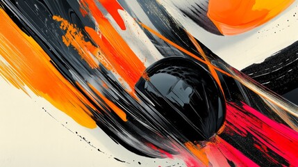 Poster - Close-up of a modern graphic with abstract elements and dynamic compositions, highlighting innovative design techniques and creative aesthetics.