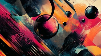 Poster - Close-up of a modern graphic with abstract elements and dynamic compositions, highlighting innovative design techniques and creative aesthetics.