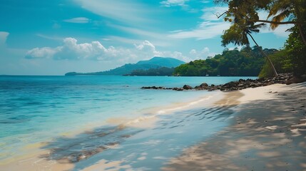 Aufkleber - Beautiful  beach background Natural landscape with empty tropical beach : Generative AI