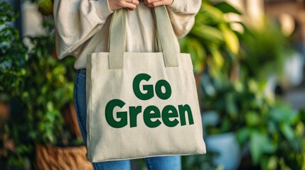 canvas tote bag with text 