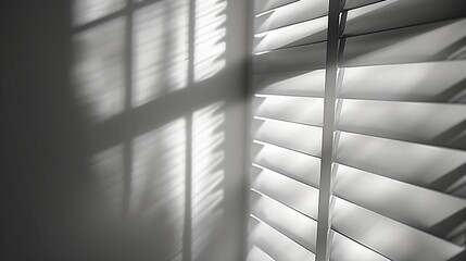 Aufkleber - Gray shadow and light blur abstract background on white wall  from window Dark stripe grey shadows indoor in room  background monochrome shadow overlay effect for backdrop and mockup d : Generative AI