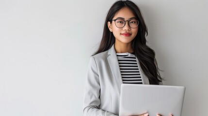 Wall Mural - The woman with laptop