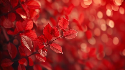 Leinwandbilder - defocused red leaves perfect autumn background : Generative AI