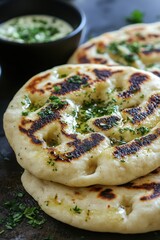 Wall Mural -  Freshly baked naan bread