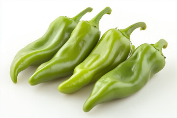 delicious green hot chili pepper on an isolated white background as a spice for spicy food