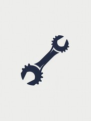 Poster - A minimalist logo design showcases a stylized wrench in dark color against a pale backdrop, perfect for a repair or mechanical services brand. Generative AI