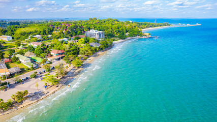 Rayong Sea, Mae Lamphueng Beach, is located in Rayong Province, eastern region of Thailand, Asia.