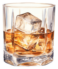 Canvas Print - PNG Whisky glass drink refreshment.