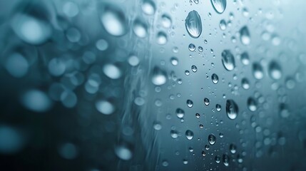 Aufkleber - Water drops on the window natural background closeup of photo : Generative AI