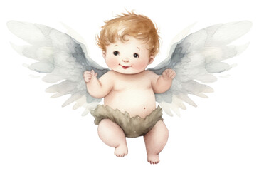 Wall Mural - PNG Angel baby toy representation.