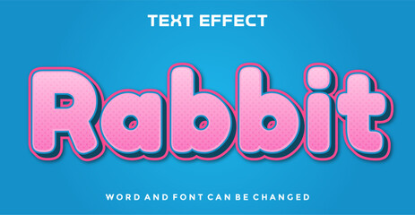 Wall Mural - Rabbit editable text effect