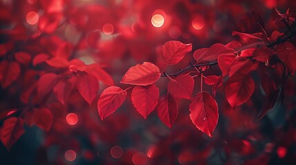 Leinwandbilder - defocused red leaves perfect autumn background : Generative AI