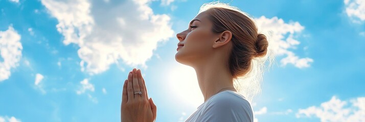 woman praying to god, 