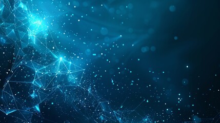 Wall Mural - Polygonal geometric design with futuristic sci-fi abstract connection pattern - dynamic sci-tech concept background in high resolution.