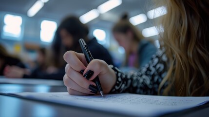 Wall Mural - The Student Writing Notes