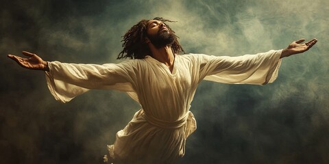 african american Jesus Christ performing miracle