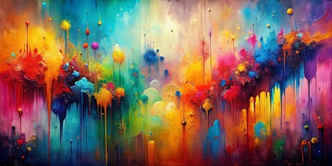 Vibrant abstract artwork featuring colorful textured expressions, abstract, vibrant, art, colorful, textured, painting