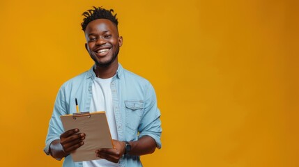 Canvas Print - The man holding clipboard